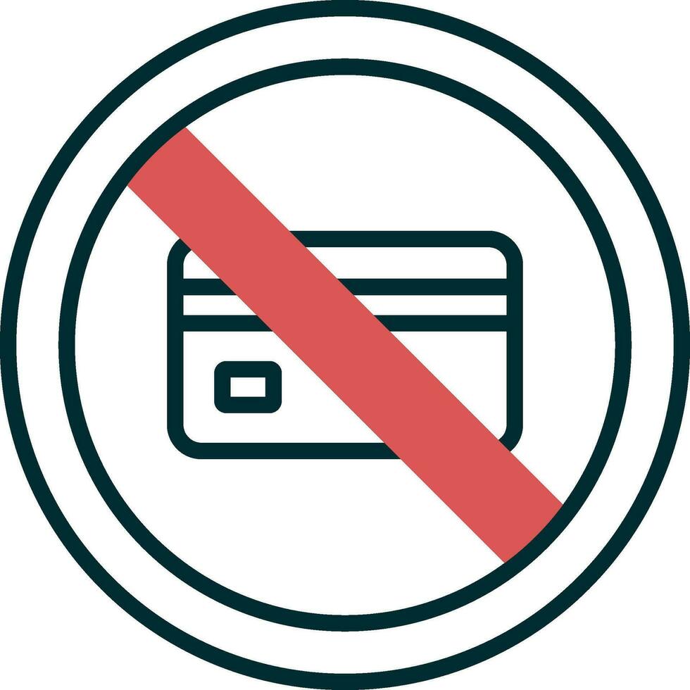 No crédito tarjeta vector icono