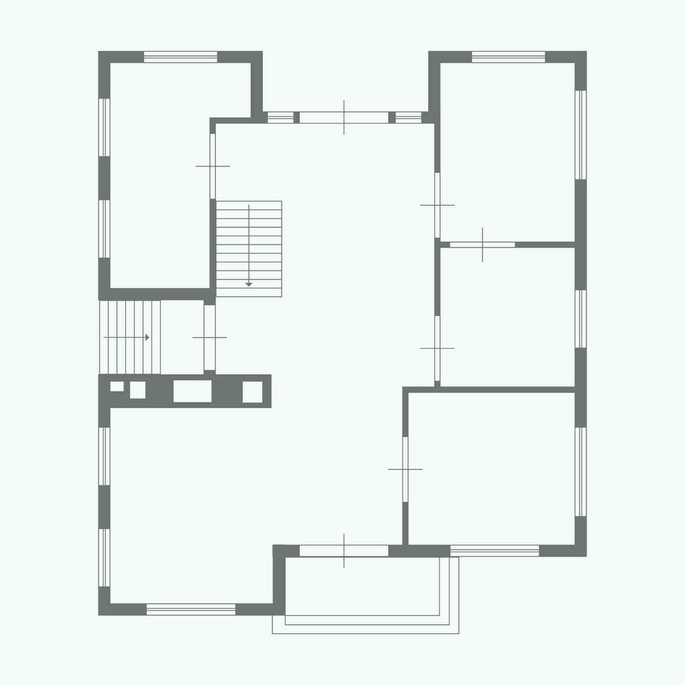 blueprint house 01 vector