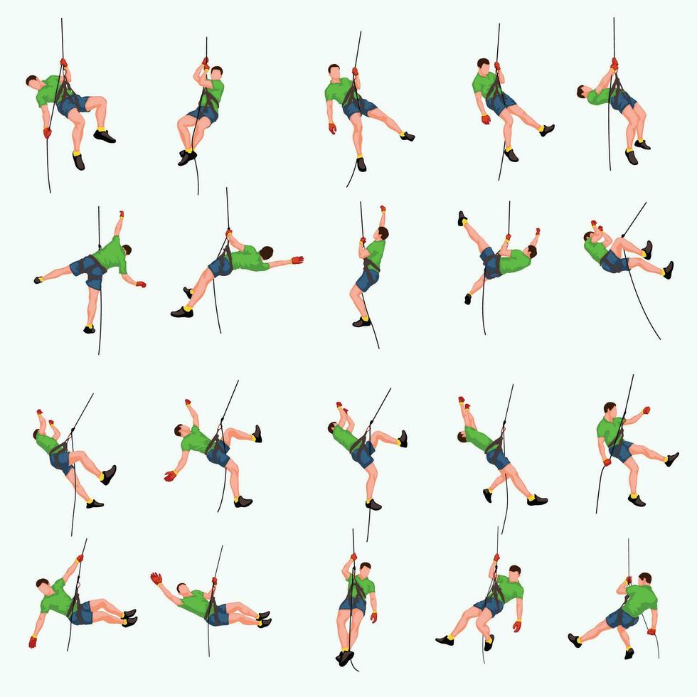 climber set colored 01 vector