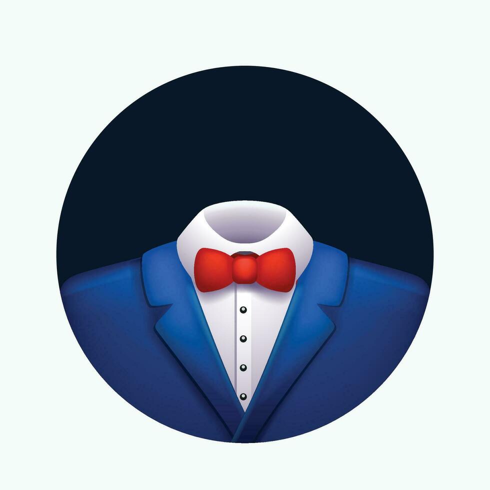blue tuxedo on black vector