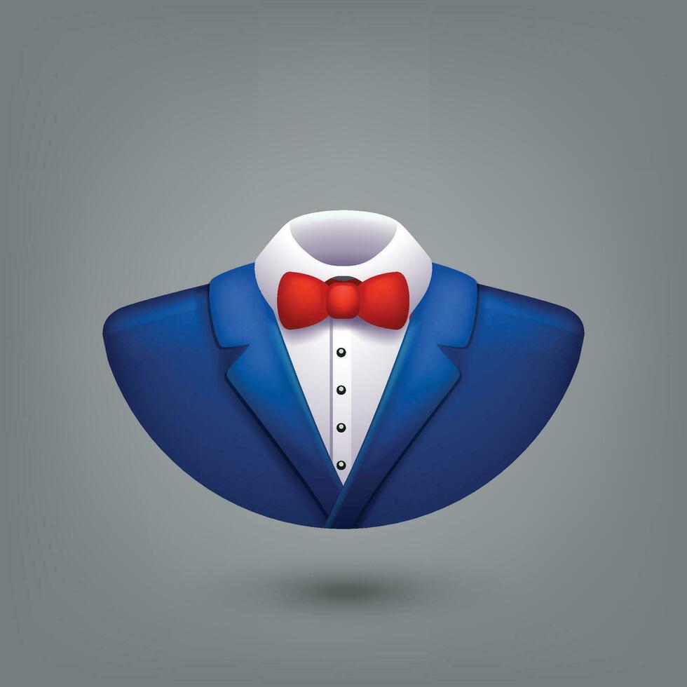 blue tuxedo symbol vector