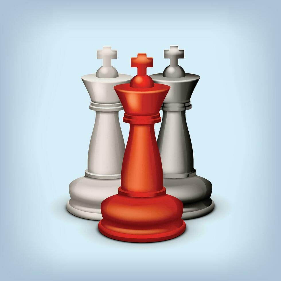 different color chess kings vector