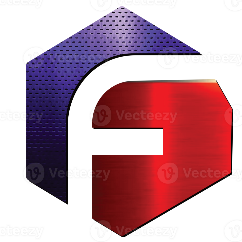 letra F logo rojo y Violeta png