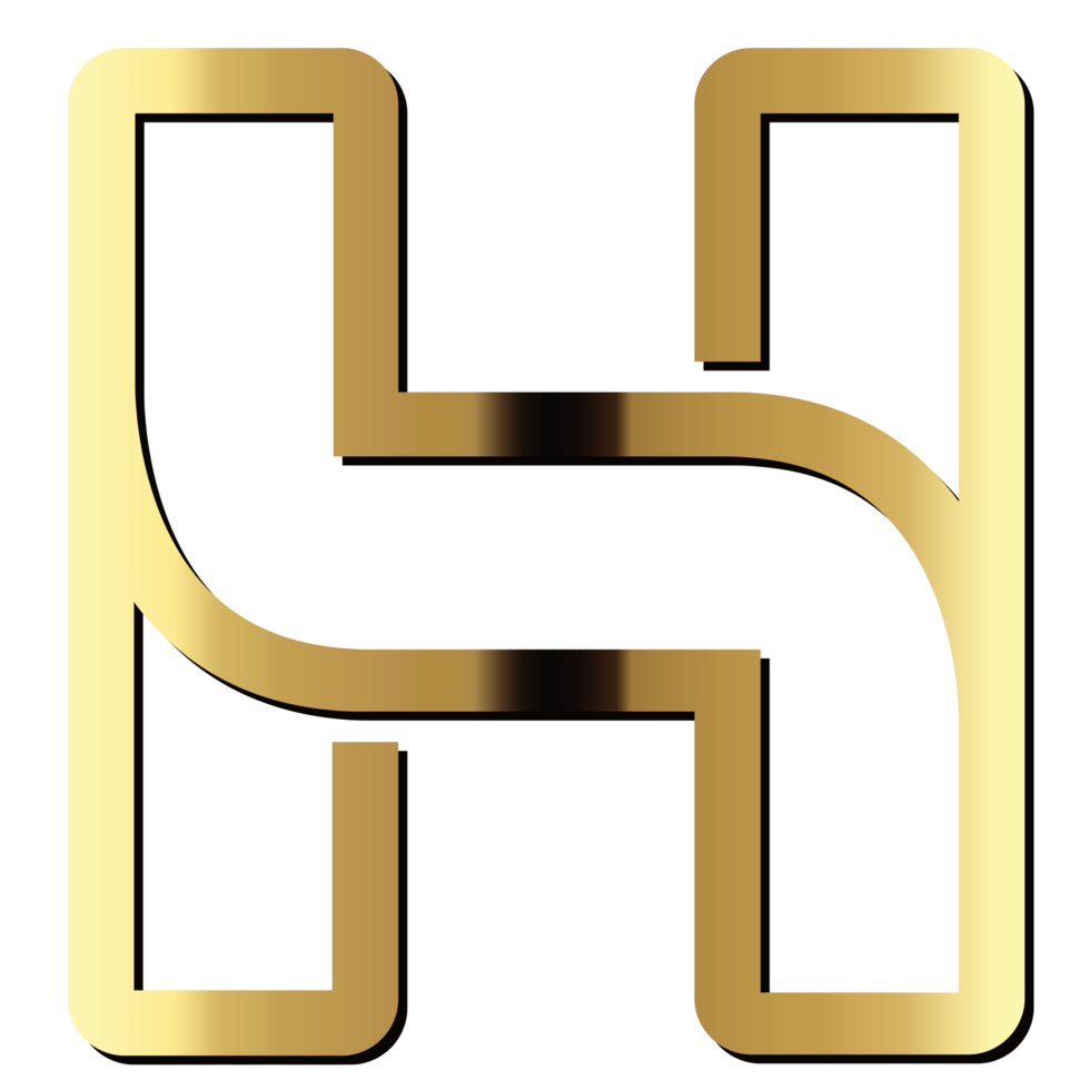 letra h logo oro png