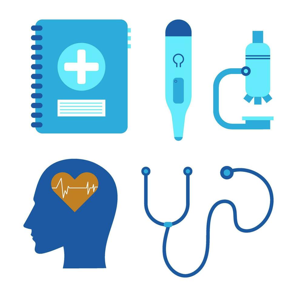 medical set icons vector