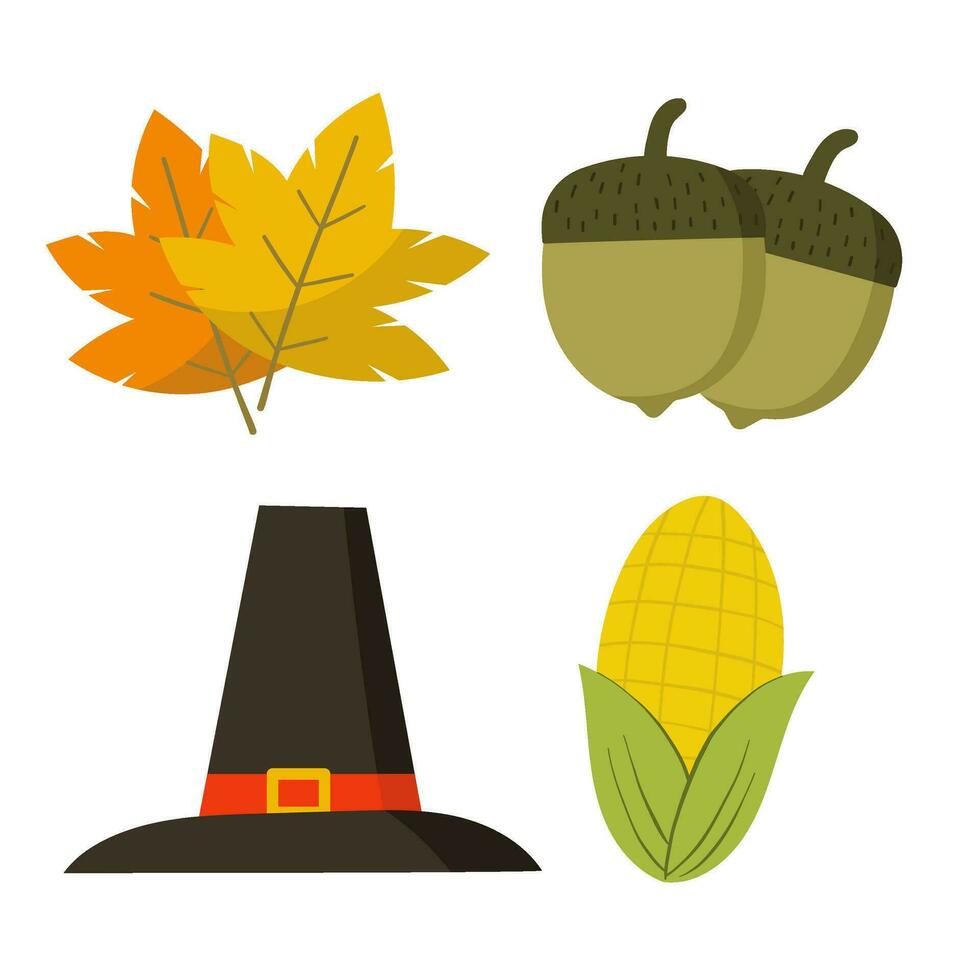 autumn set illustration vector