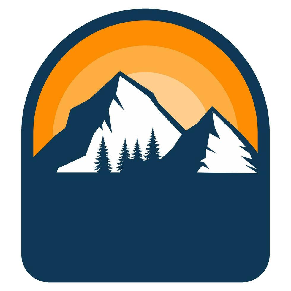 mountain badge logo adventure vector