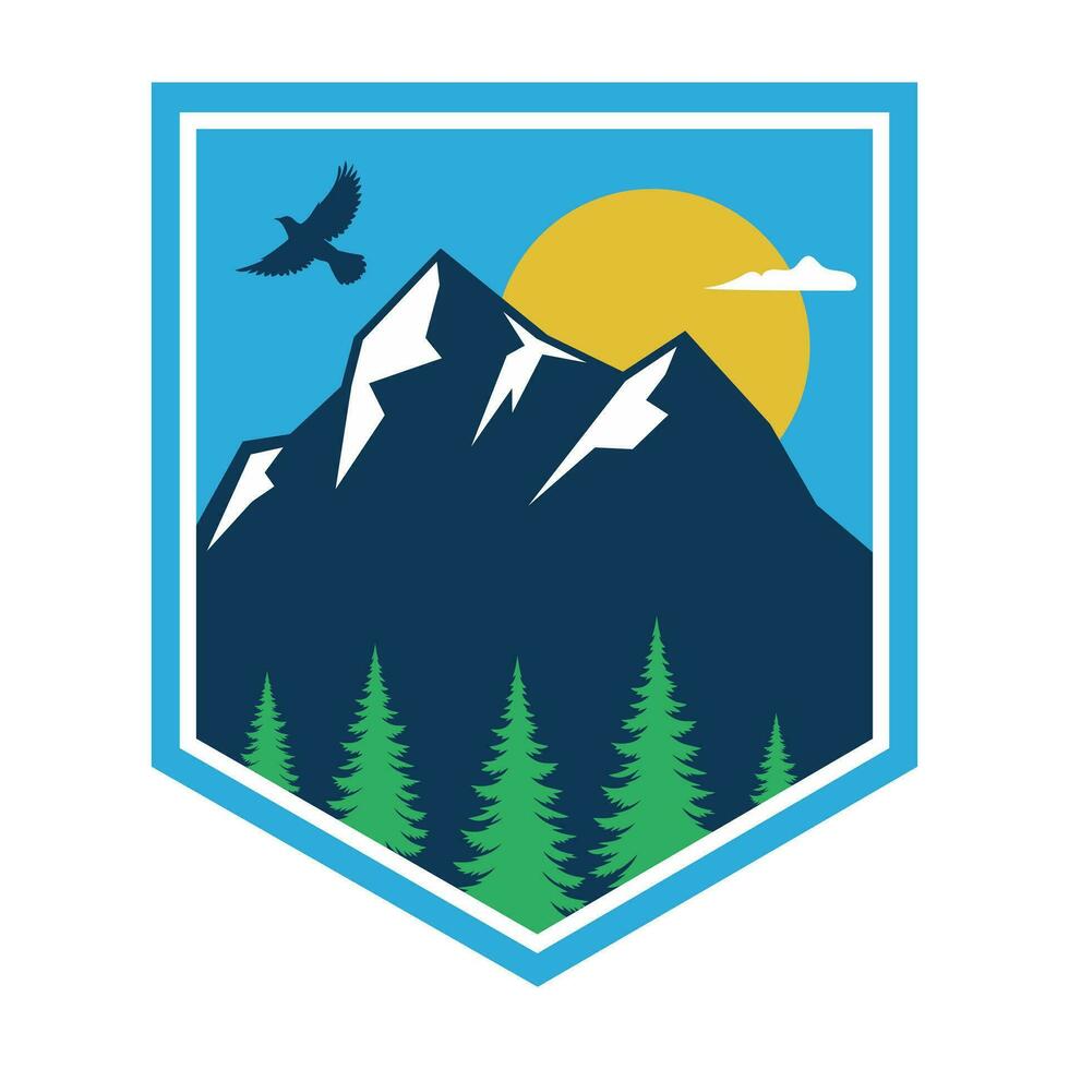 mountain adventure logo vector