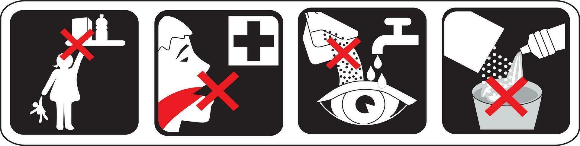 icon no children, do not drink, care eyes, do not mix vector