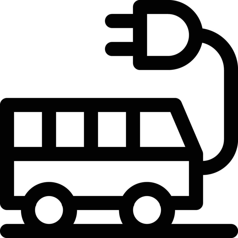 icono de vector de bus electrico