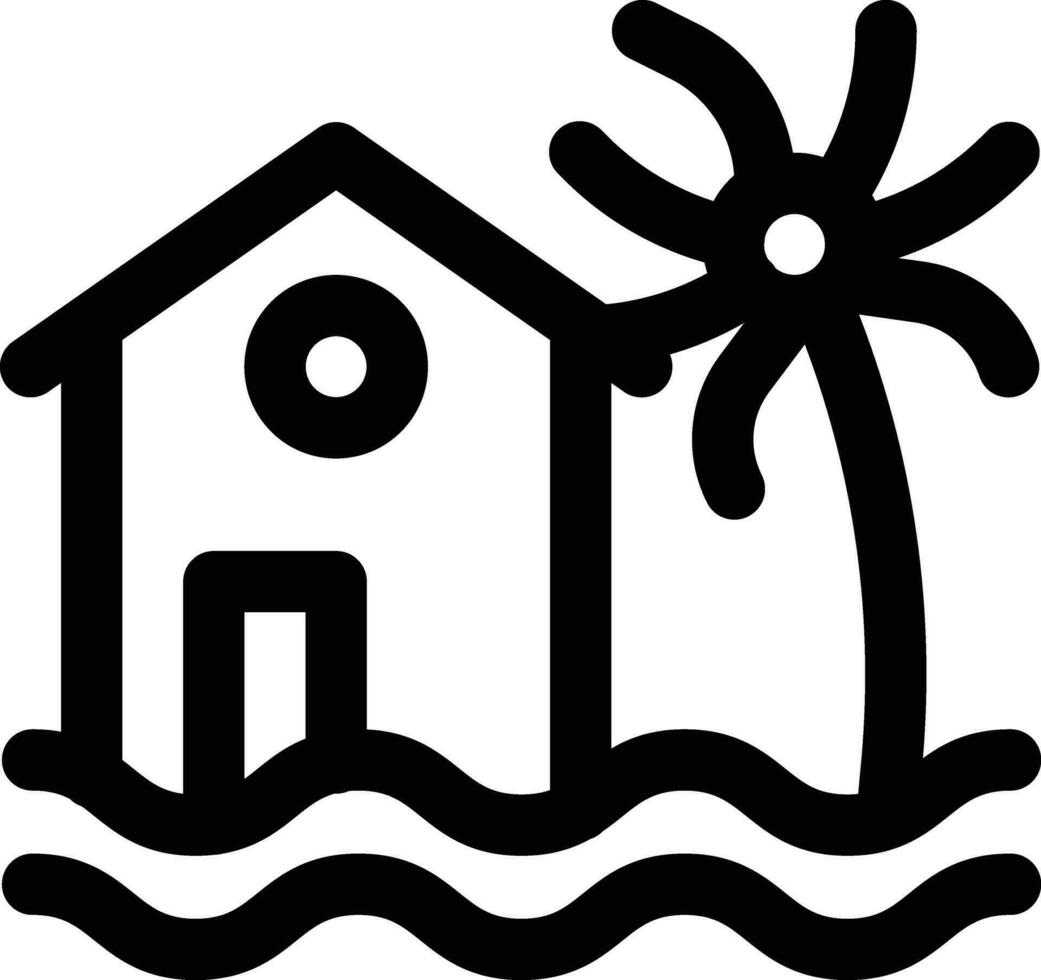 Beach House Vector Icon