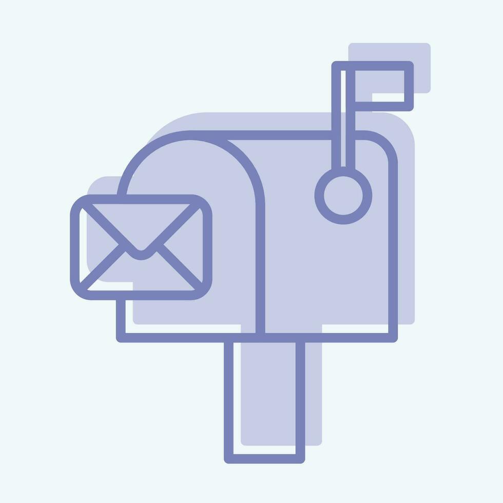 Icon Mailbox. related to Communication symbol. two tone style. simple design editable. simple illustration vector