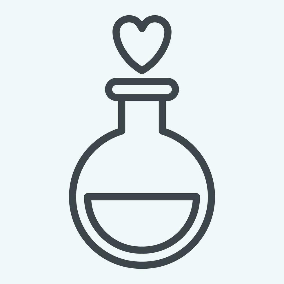 Icon Love Potion. related to Valentine Day symbol. line style. simple design editable. simple illustration vector