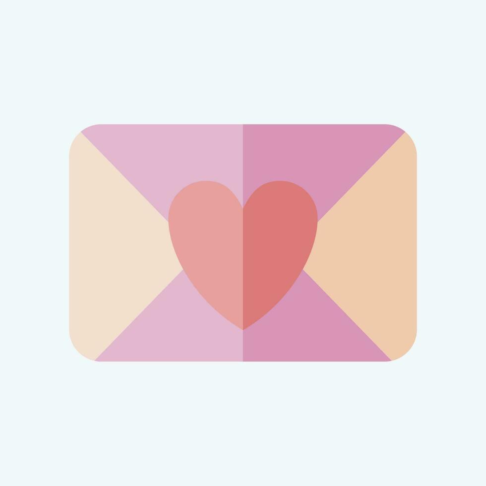 Icon Love Letter. related to Valentine Day symbol. flat style. simple design editable. simple illustration vector