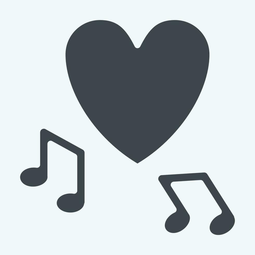 Icon Music. related to Valentine Day symbol. glyph style. simple design editable. simple illustration vector