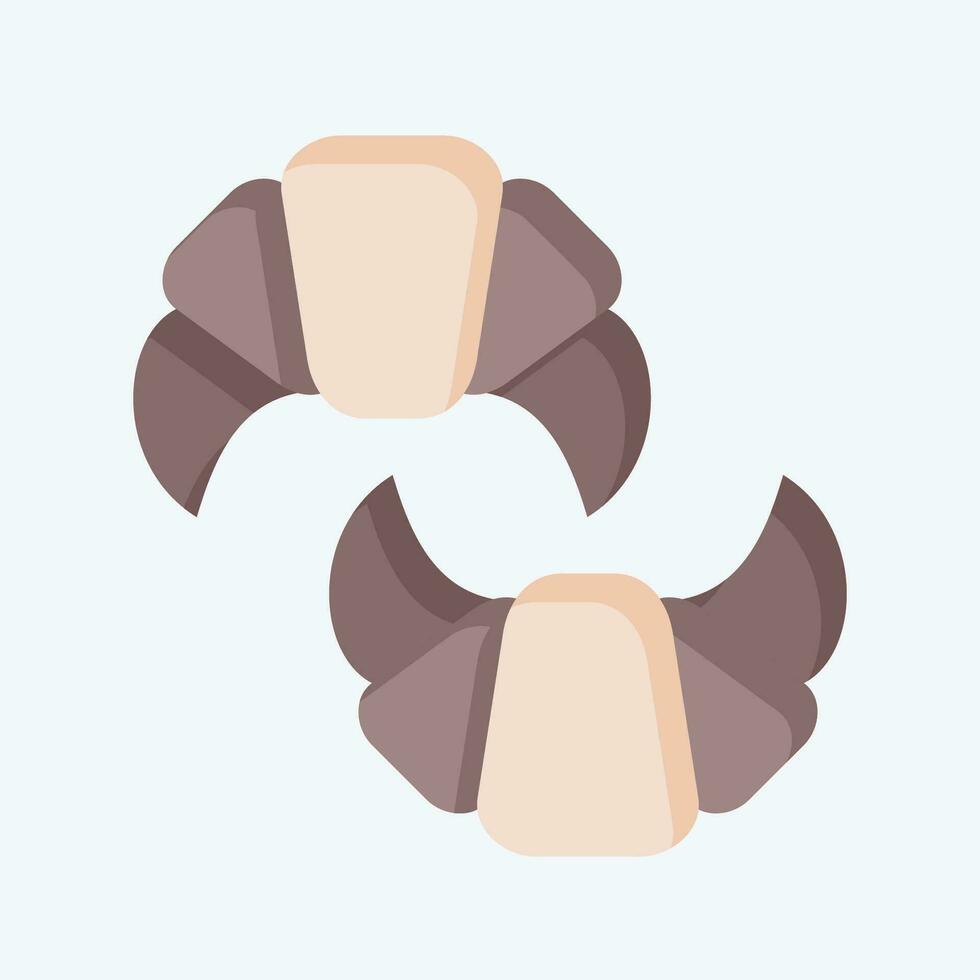 Icon Croissant. related to France symbol. flat style. simple design editable. simple illustration vector