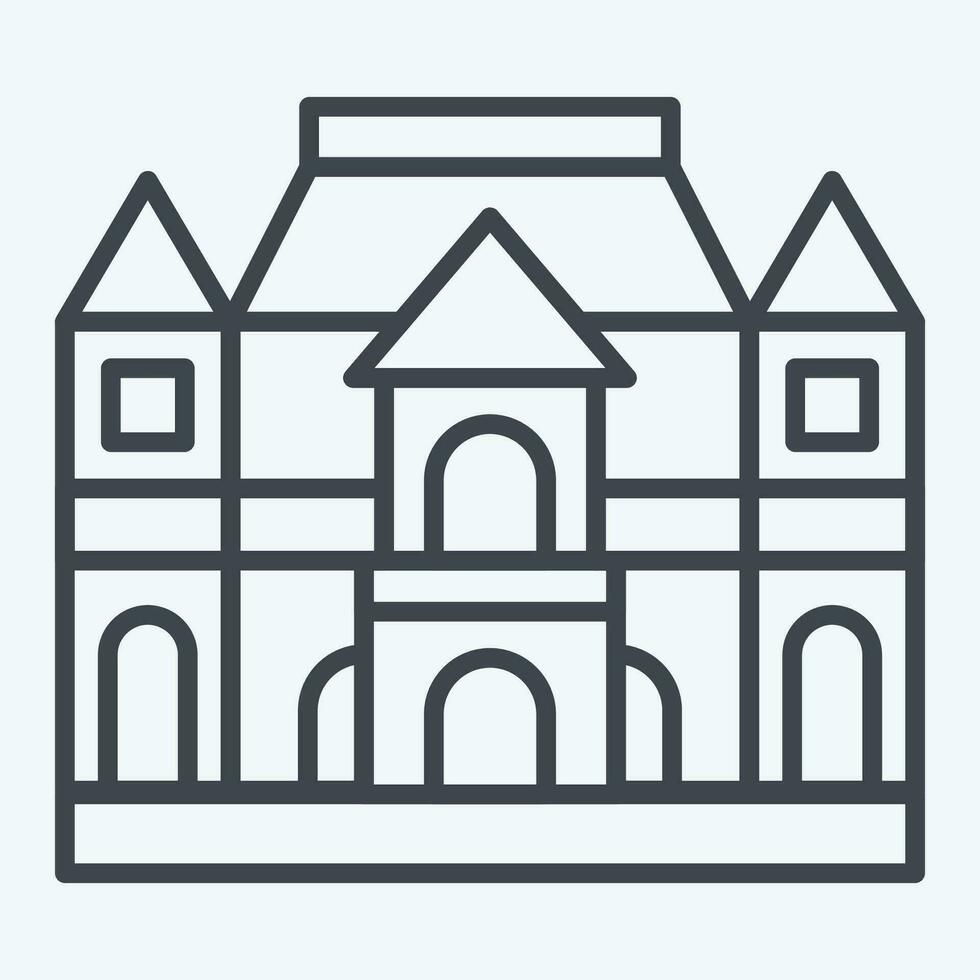 Icon Musee Rodin. related to France symbol. line style. simple design editable. simple illustration vector