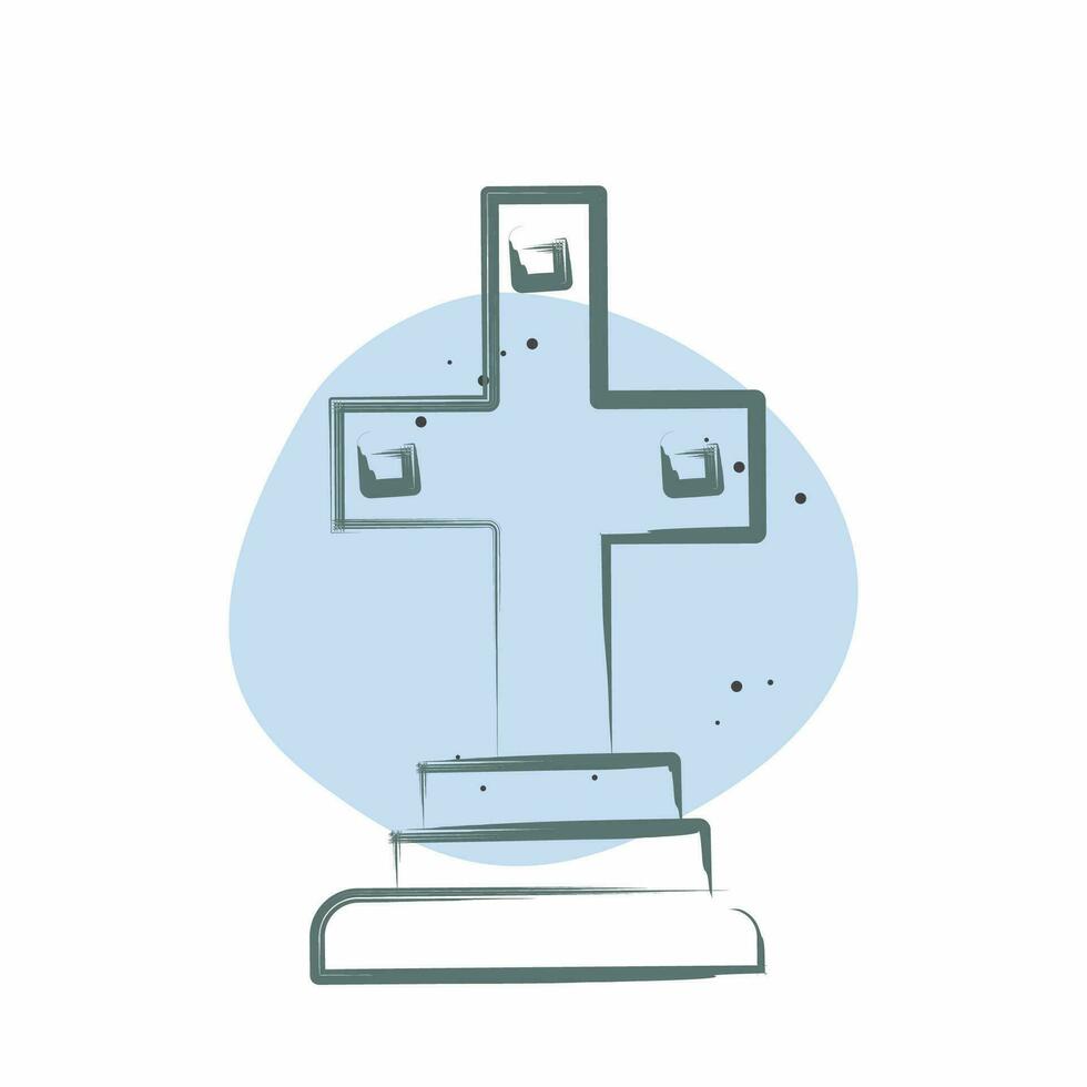 Icon Catacomb. related to France symbol. Color Spot Style. simple design editable. simple illustration vector