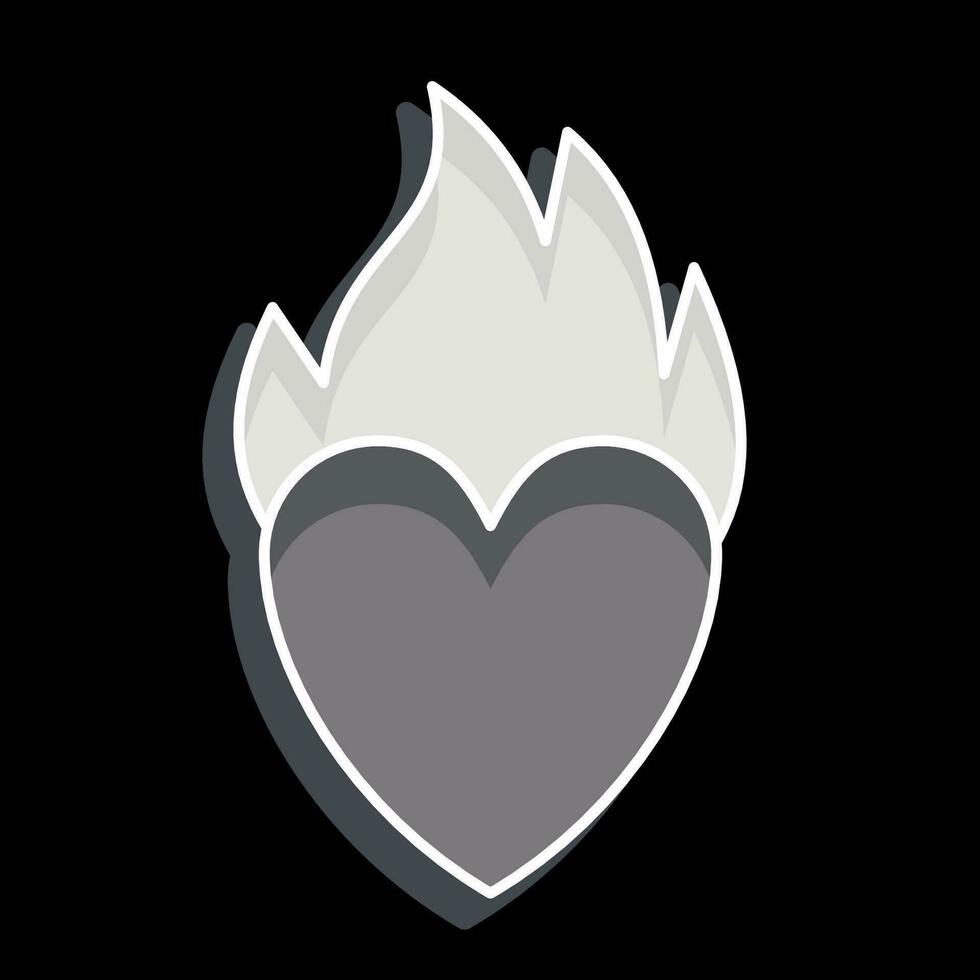 Icon Heart Fire. related to Valentine Day symbol. glossy style. simple design editable. simple illustration vector