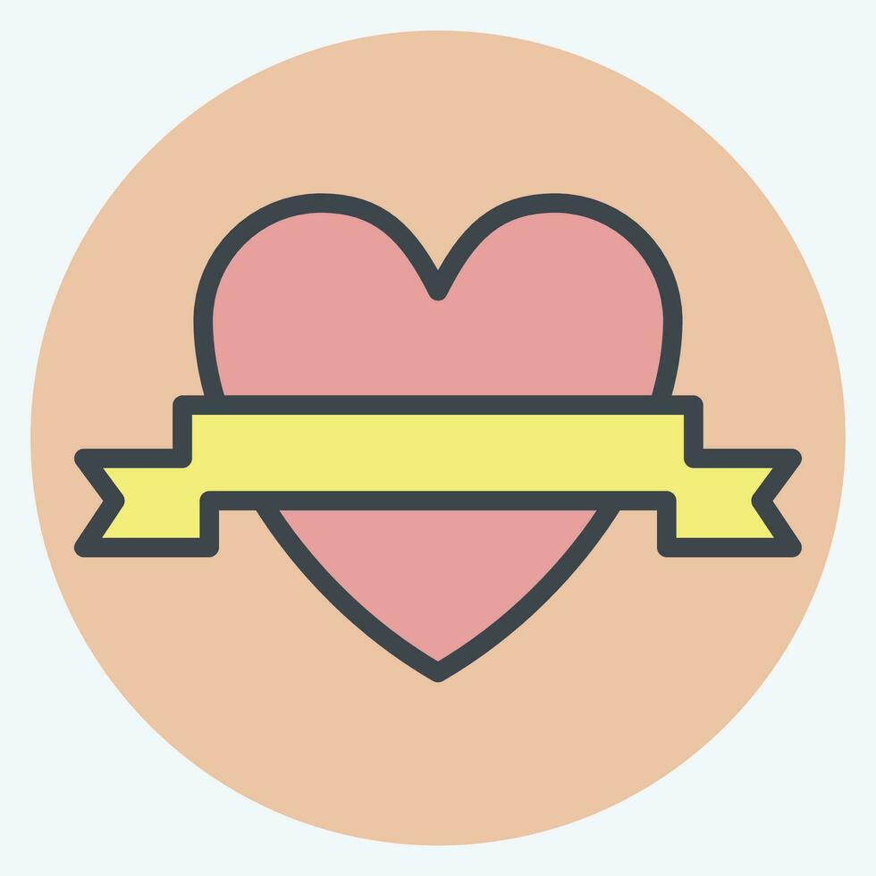 Icon Love. related to Valentine Day symbol. color mate style. simple design editable. simple illustration vector