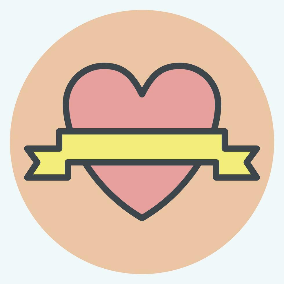 Icon Love. related to Valentine Day symbol. color mate style. simple design editable. simple illustration vector