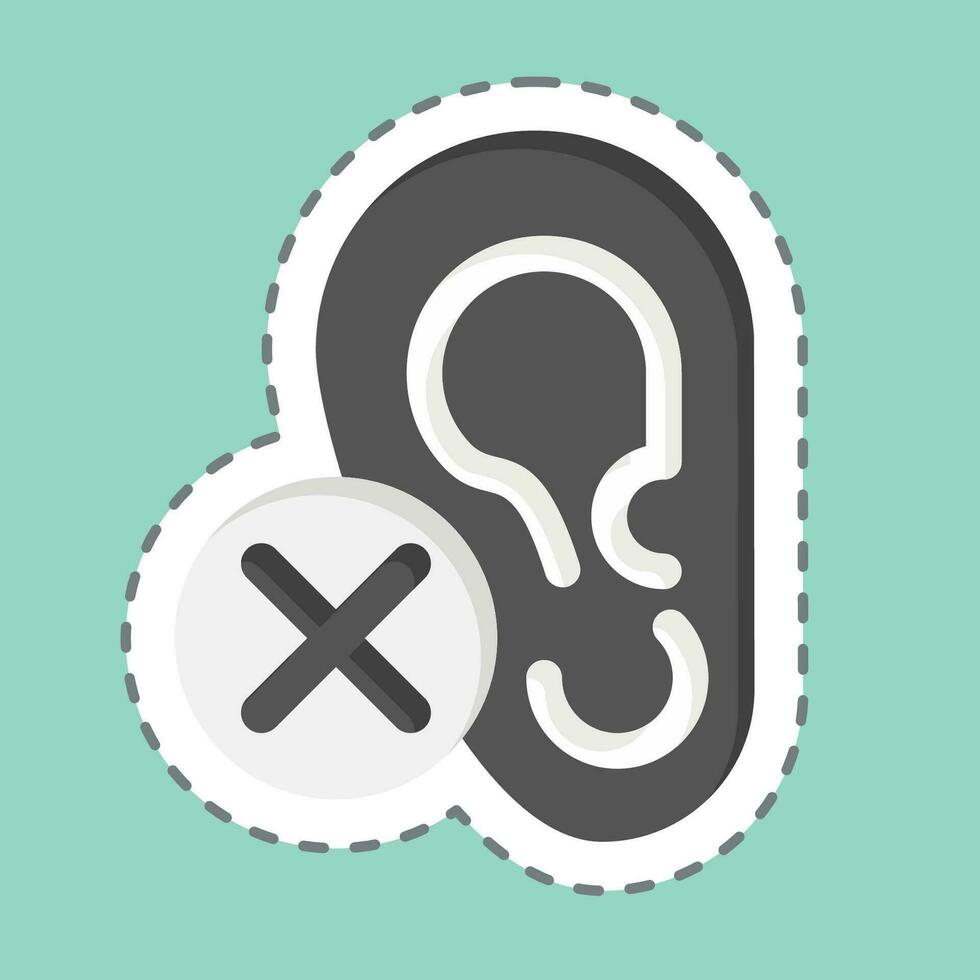 Sticker line cut Deaf. related to Communication symbol. Communication. simple design editable. simple illustration vector