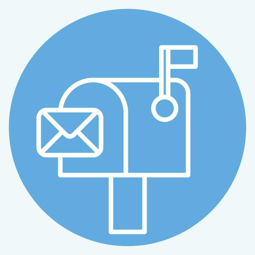 Icon Mailbox. related to Communication symbol. blue eyes style. simple design editable. simple illustration vector