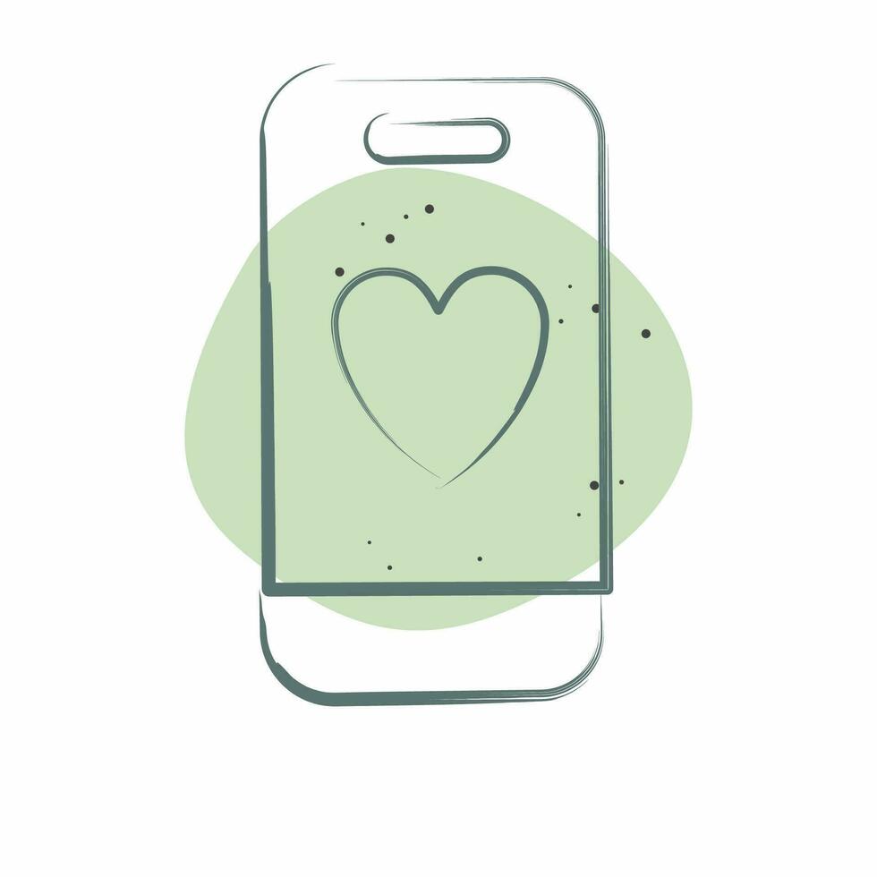 Icon Smart Phone. related to Valentine Day symbol. Color Spot Style. simple design editable. simple illustration vector