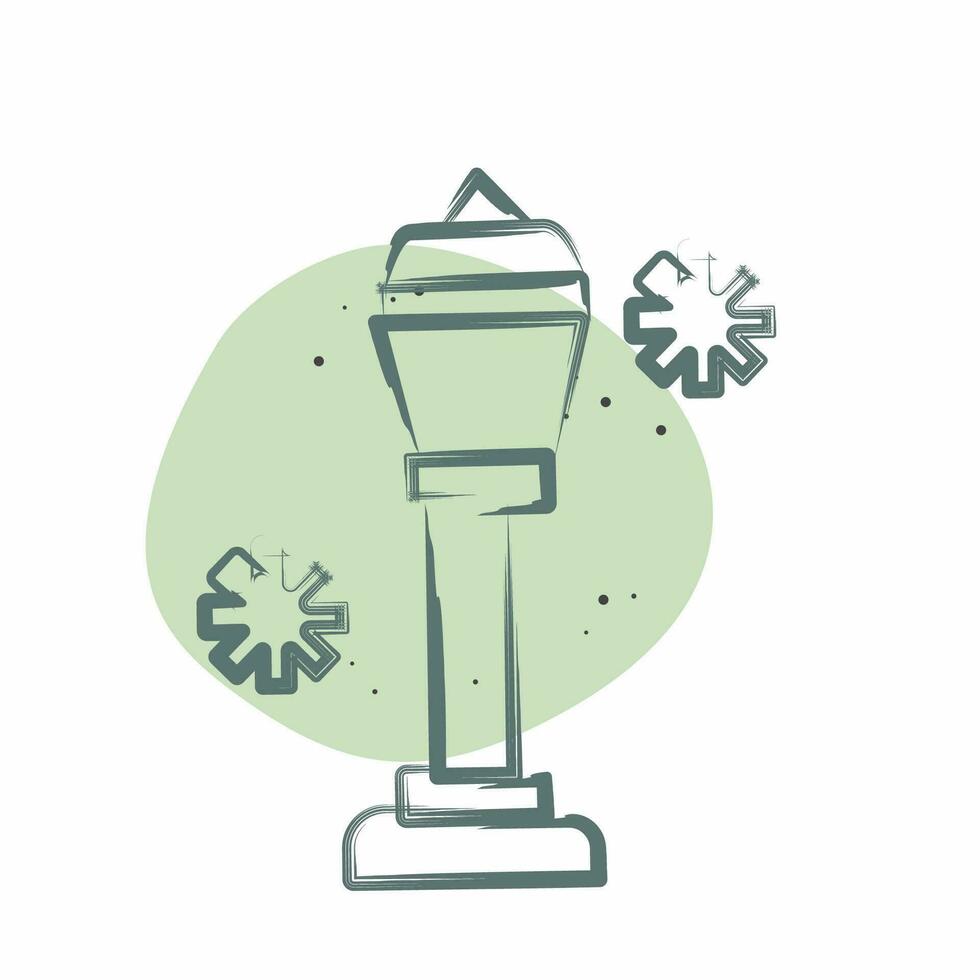 icono lámpara correo. relacionado a Francia símbolo. color Mancha estilo. sencillo diseño editable. sencillo ilustración vector