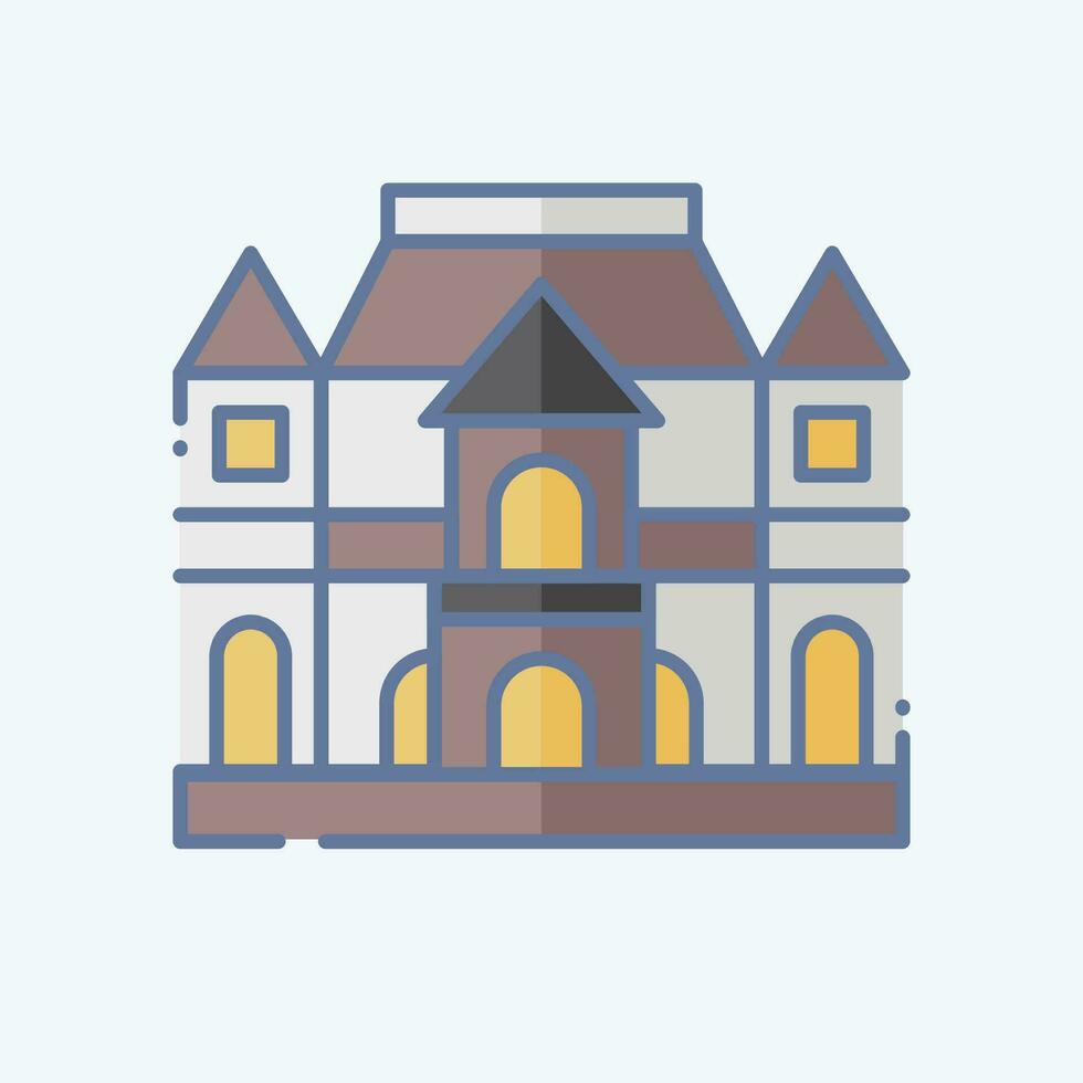 Icon Musee Rodin. related to France symbol. doodle style. simple design editable. simple illustration vector