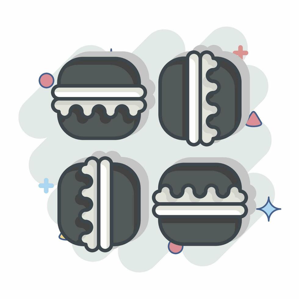 Icon Macaron. related to France symbol. comic style. simple design editable. simple illustration vector