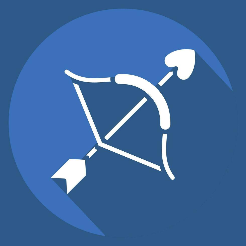 Icon Arrow. related to Valentine Day symbol. long shadow style. simple design editable. simple illustration vector
