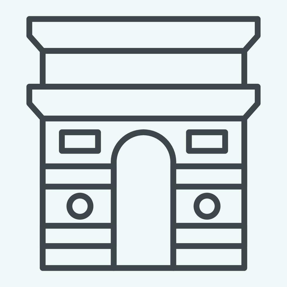 Icon ARC De Triomphe. related to France symbol. line style. simple design editable. simple illustration vector