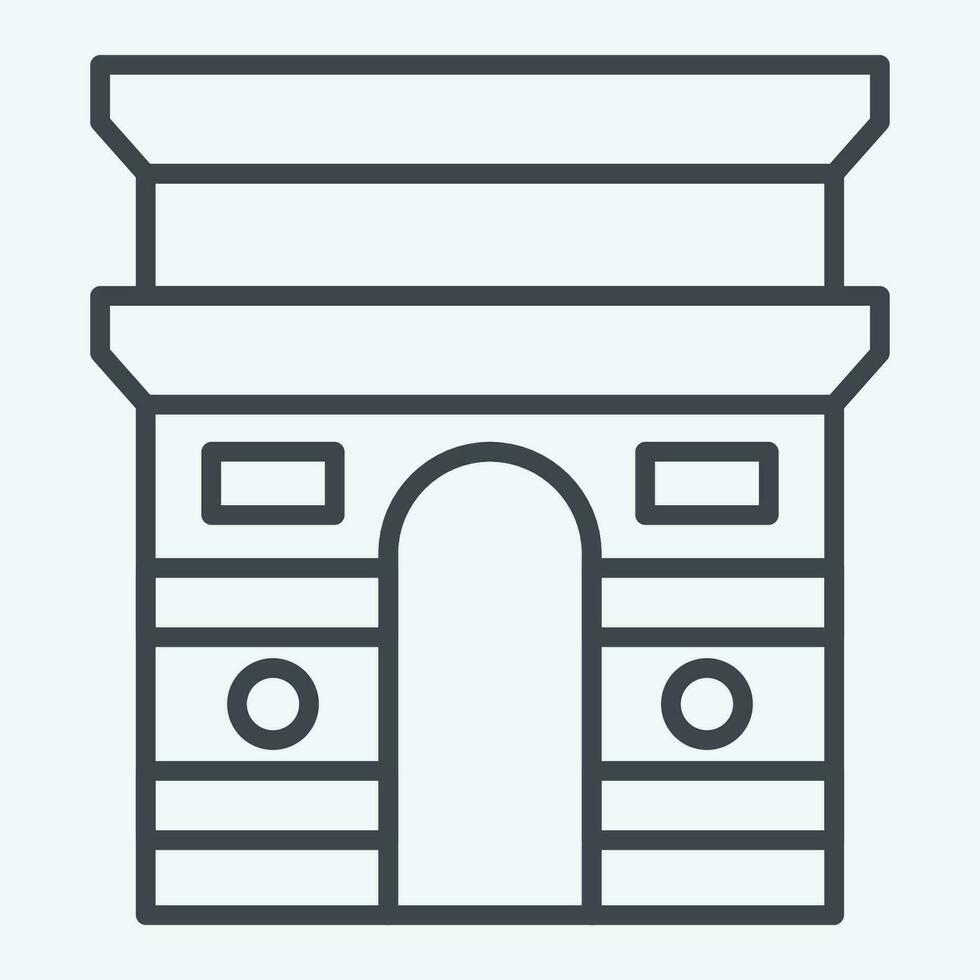 Icon ARC De Triomphe. related to France symbol. line style. simple design editable. simple illustration vector