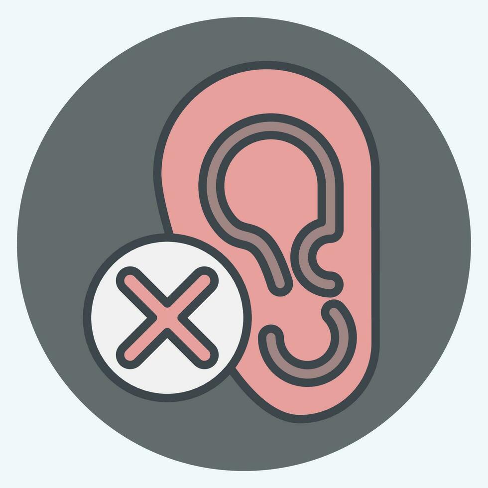Icon Deaf. related to Communication symbol. color mate style. simple design editable. simple illustration vector