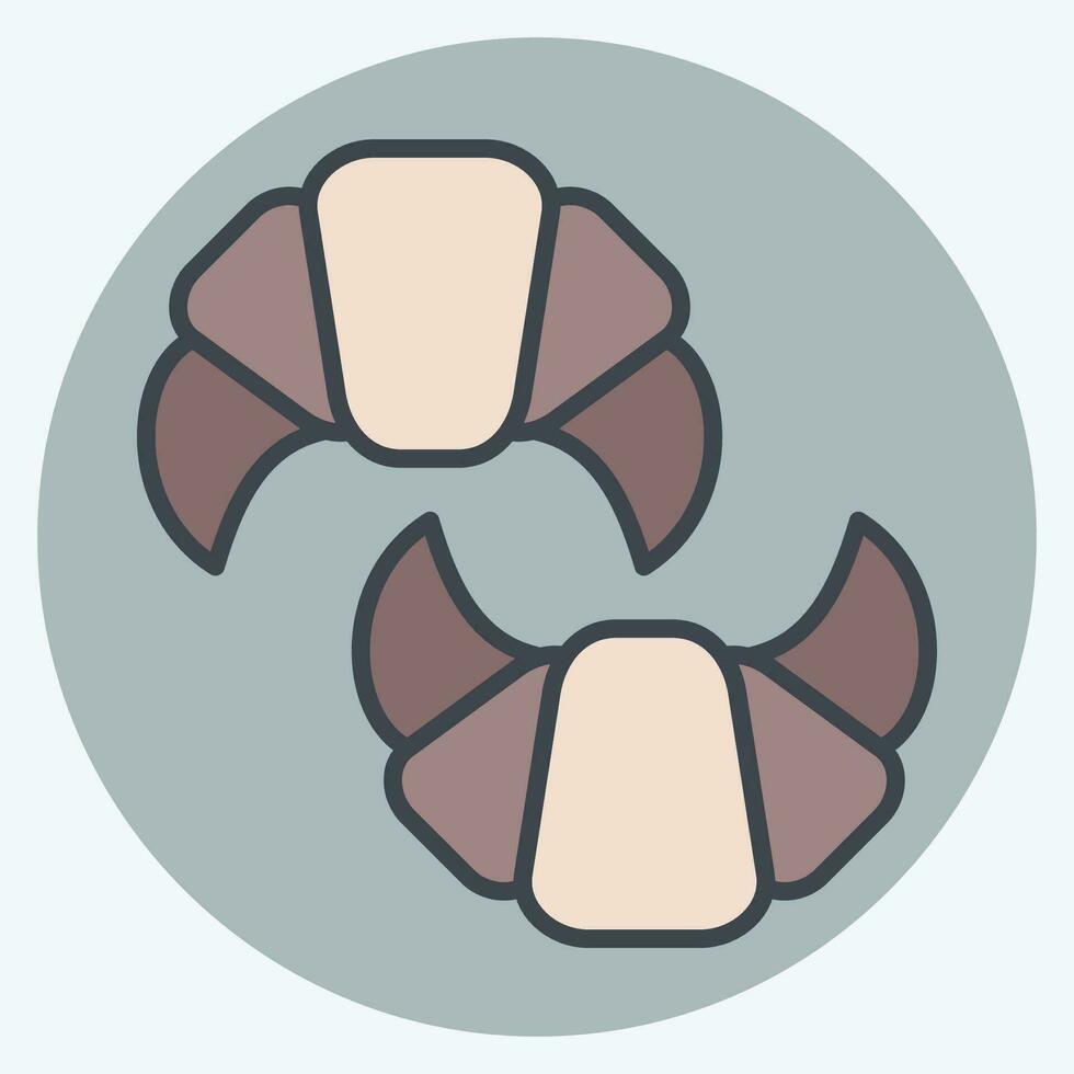 Icon Croissant. related to France symbol. color mate style. simple design editable. simple illustration vector