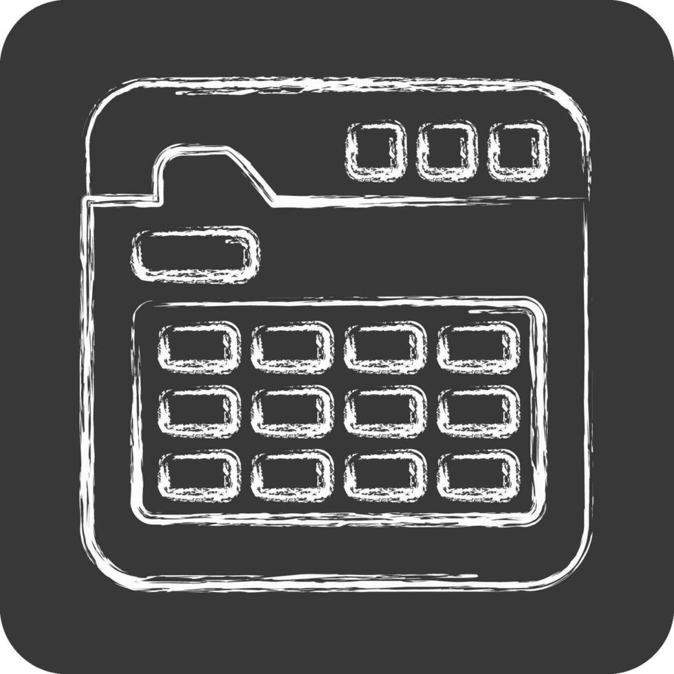 Icon Calendar. related to Communication symbol. chalk Style. simple design editable. simple illustration vector