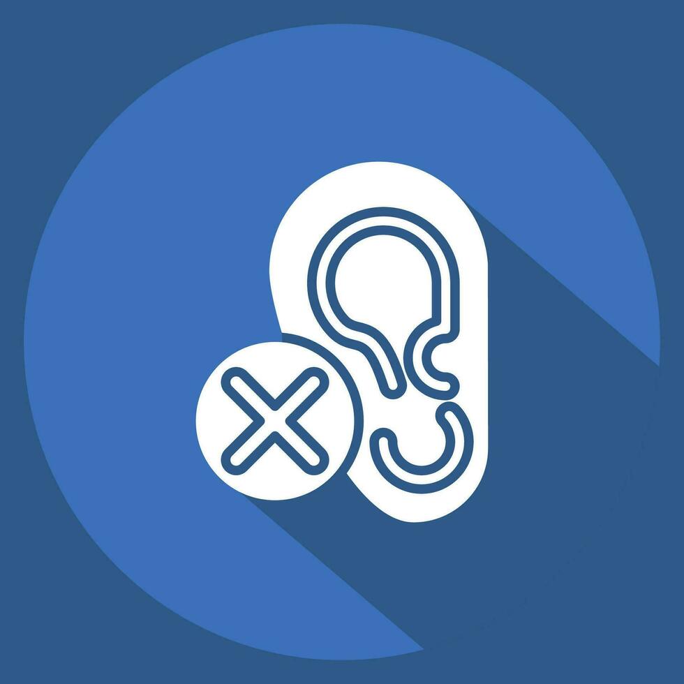 Icon Deaf. related to Communication symbol. long shadow style. simple design editable. simple illustration vector