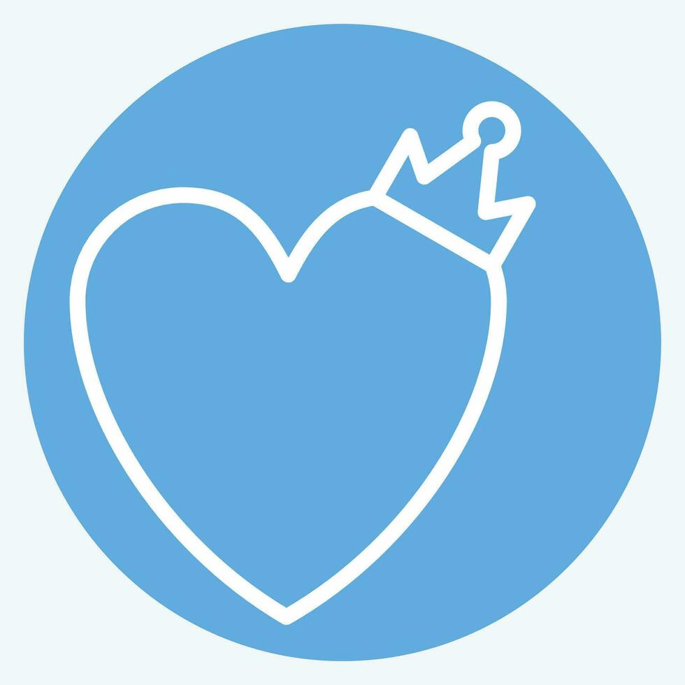 Icon Love King. related to Valentine Day symbol. blue eyes style. simple design editable. simple illustration vector