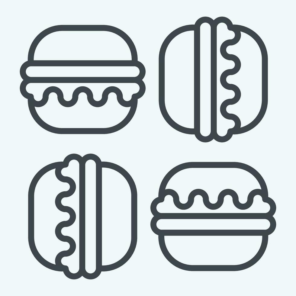 Icon Macaron. related to France symbol. line style. simple design editable. simple illustration vector