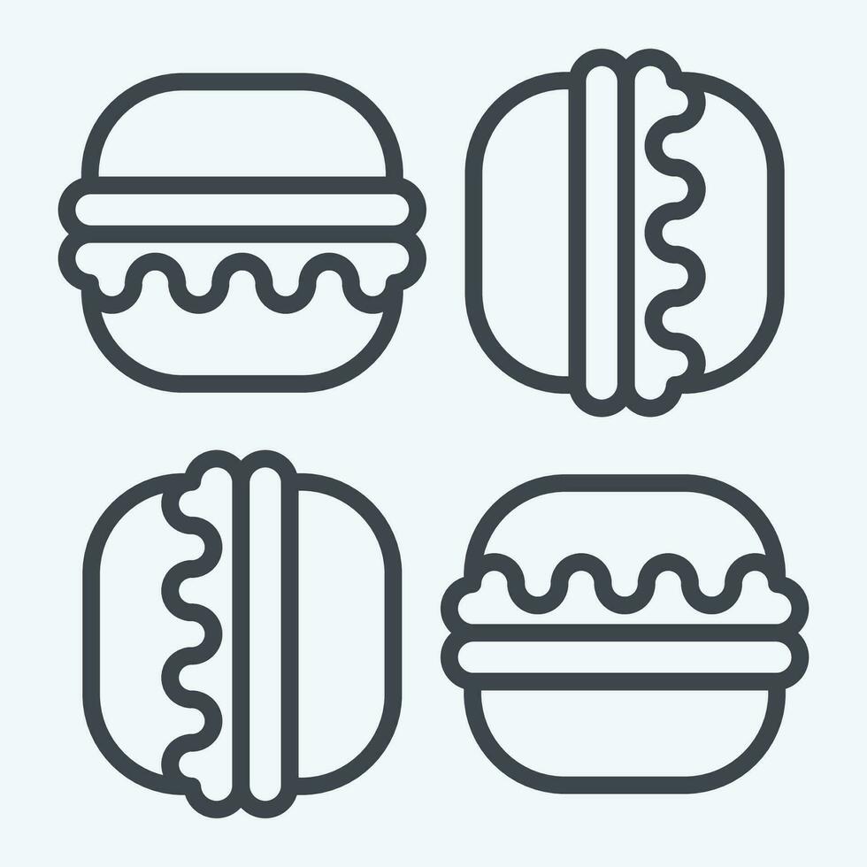 Icon Macaron. related to France symbol. line style. simple design editable. simple illustration vector