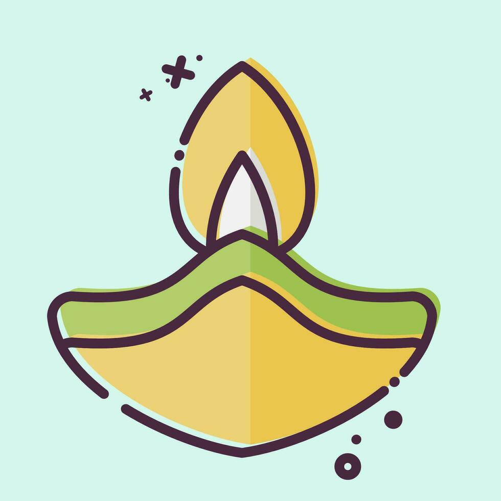 Icon oil Lamp. related to India symbol. MBE style. simple design editable. simple illustration vector