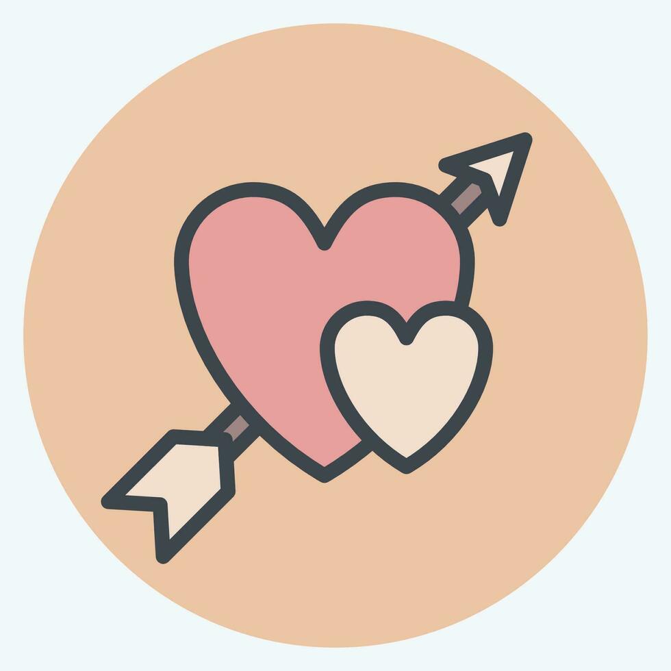 Icon Cupid. related to Valentine Day symbol. color mate style. simple design editable. simple illustration vector