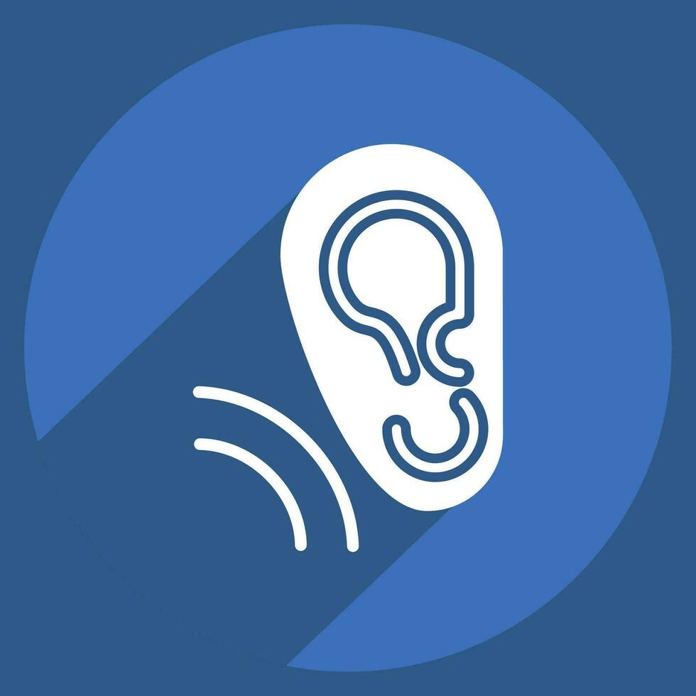 Icon Ear. related to Communication symbol. long shadow style. simple design editable. simple illustration vector