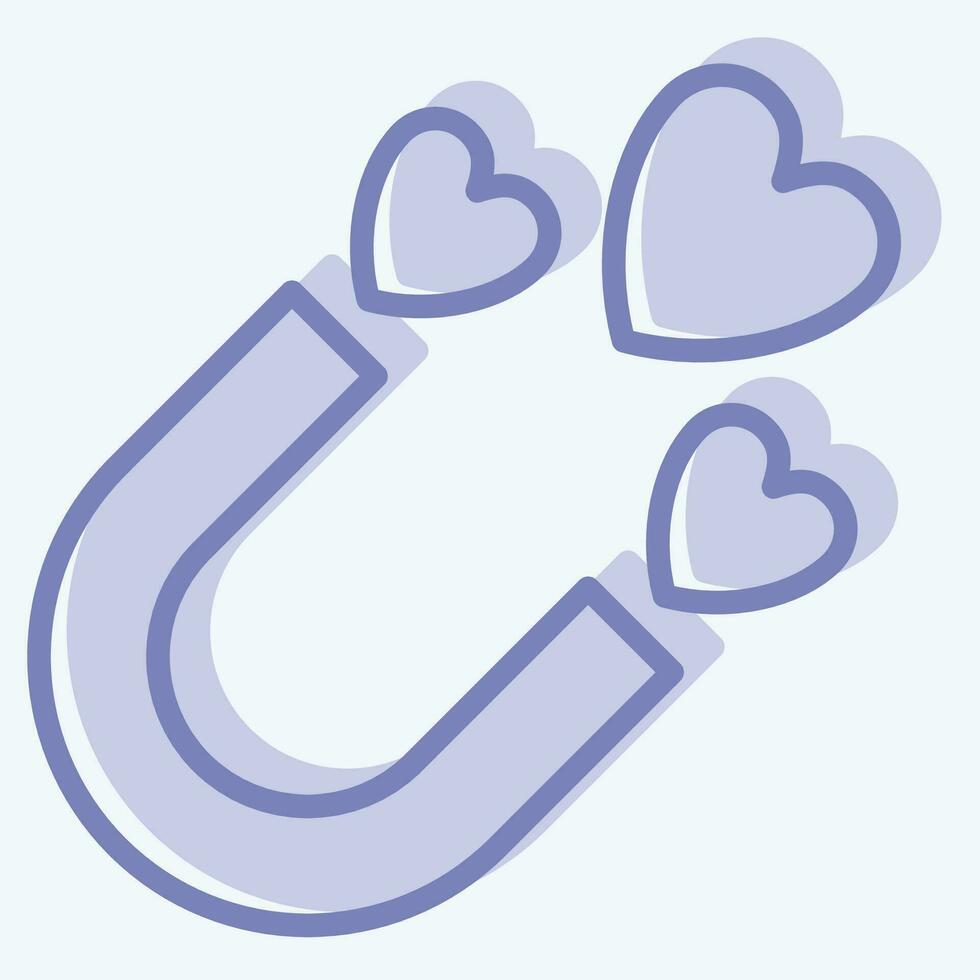 Icon Magnet. related to Valentine Day symbol. two tone style. simple design editable. simple illustration vector