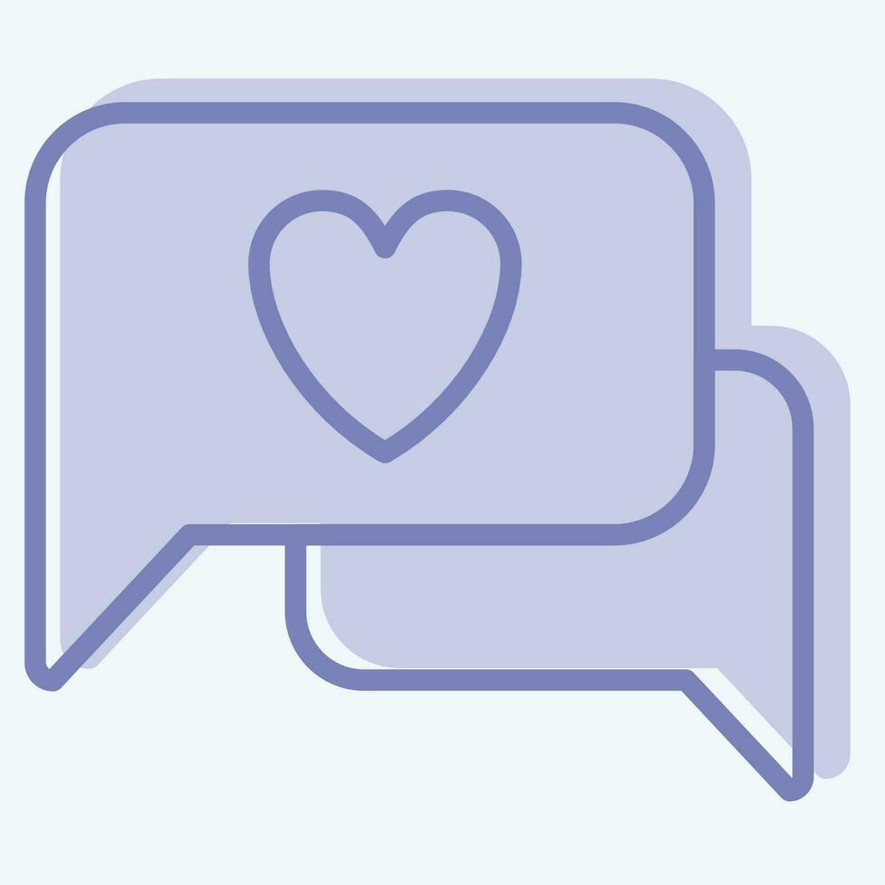 Icon Romantic Chat. related to Valentine Day symbol. two tone style. simple design editable. simple illustration vector