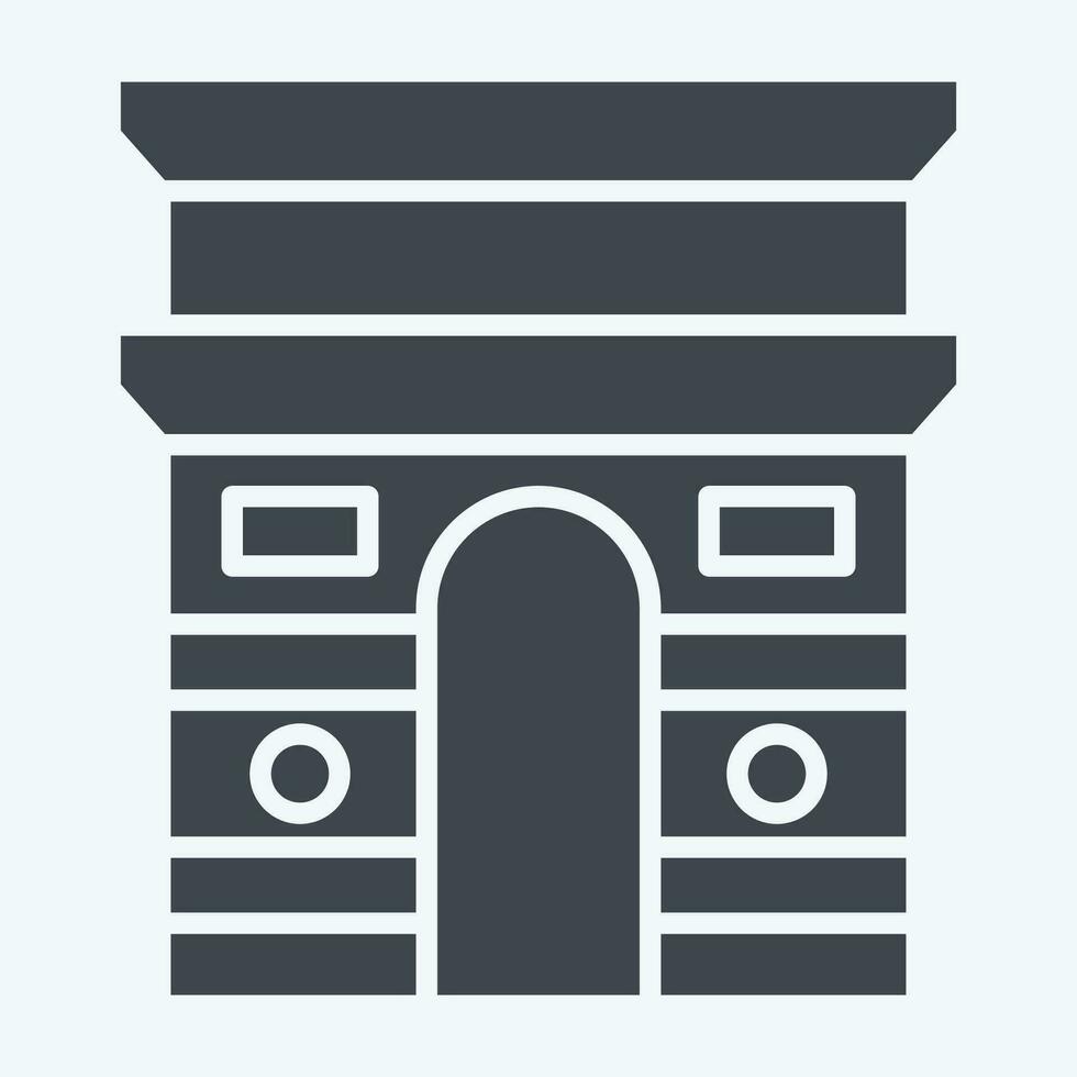 Icon ARC De Triomphe. related to France symbol. glyph style. simple design editable. simple illustration vector