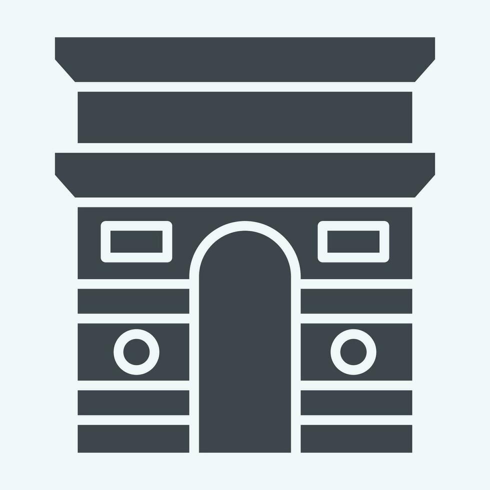 Icon ARC De Triomphe. related to France symbol. glyph style. simple design editable. simple illustration vector