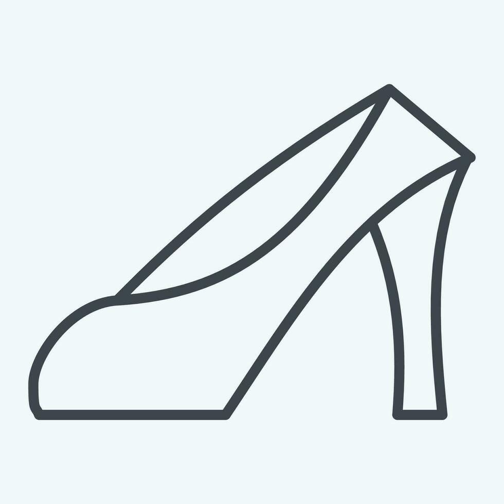Icon High Heels. related to France symbol. line style. simple design editable. simple illustration vector
