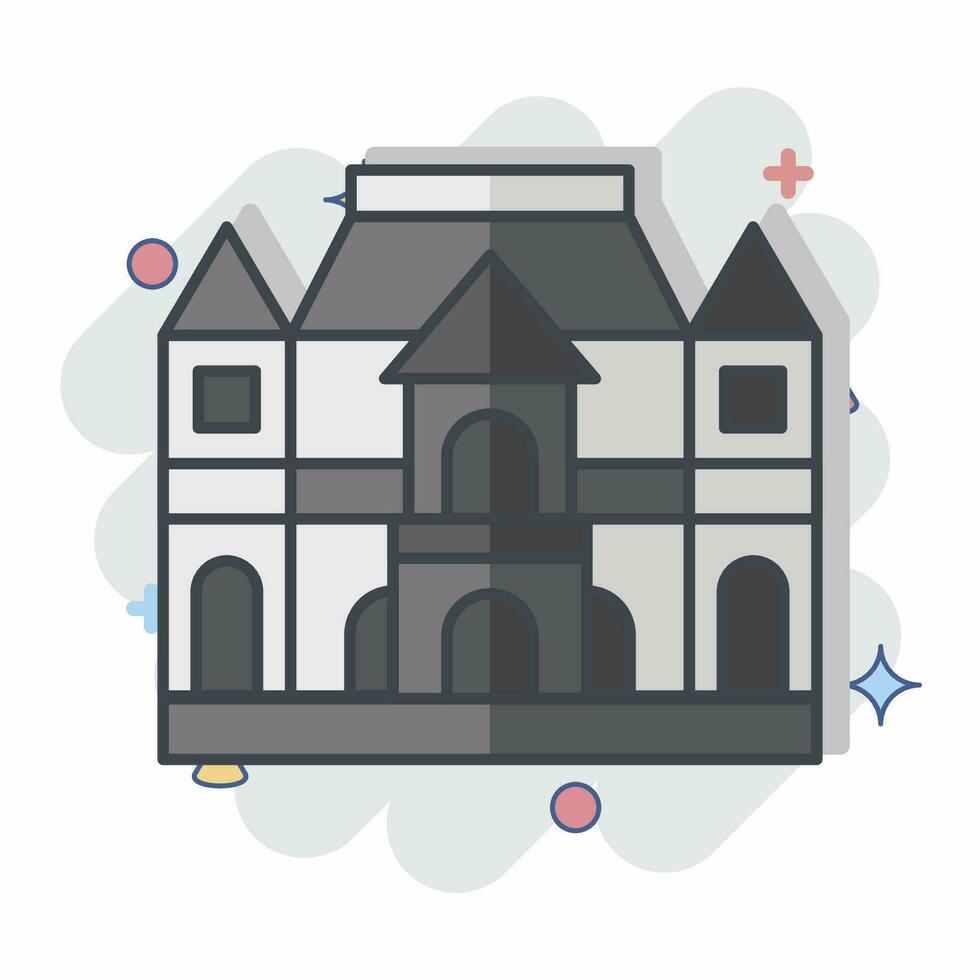 Icon Musee Rodin. related to France symbol. comic style. simple design editable. simple illustration vector